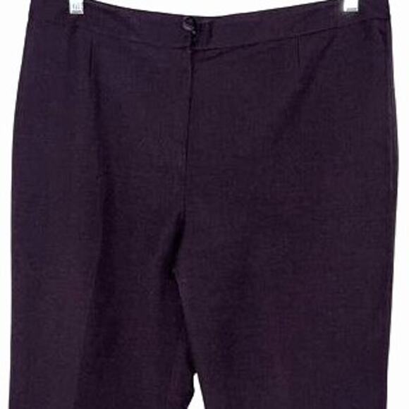 Evan Picone Pants Womens Size 14 Dress Pants Plum Lined Flat Front Straight Leg - Picture 3 of 8